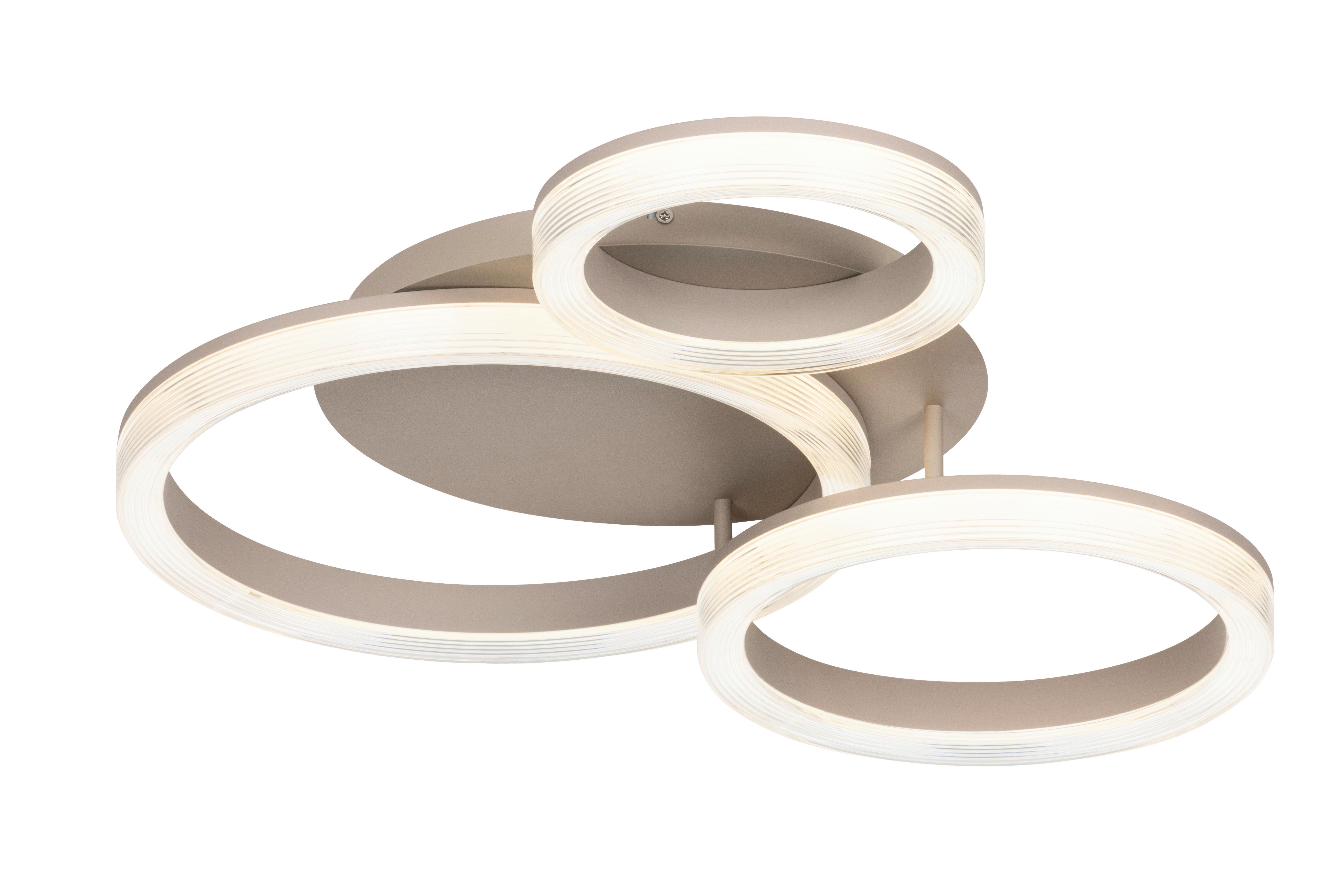 LED-DECKENLEUCHTE 40W, 220-240V - Sandfarben/Transparent, Basics, Kunststoff/Metall (72/70/12,5cm) - Luca Bessoni