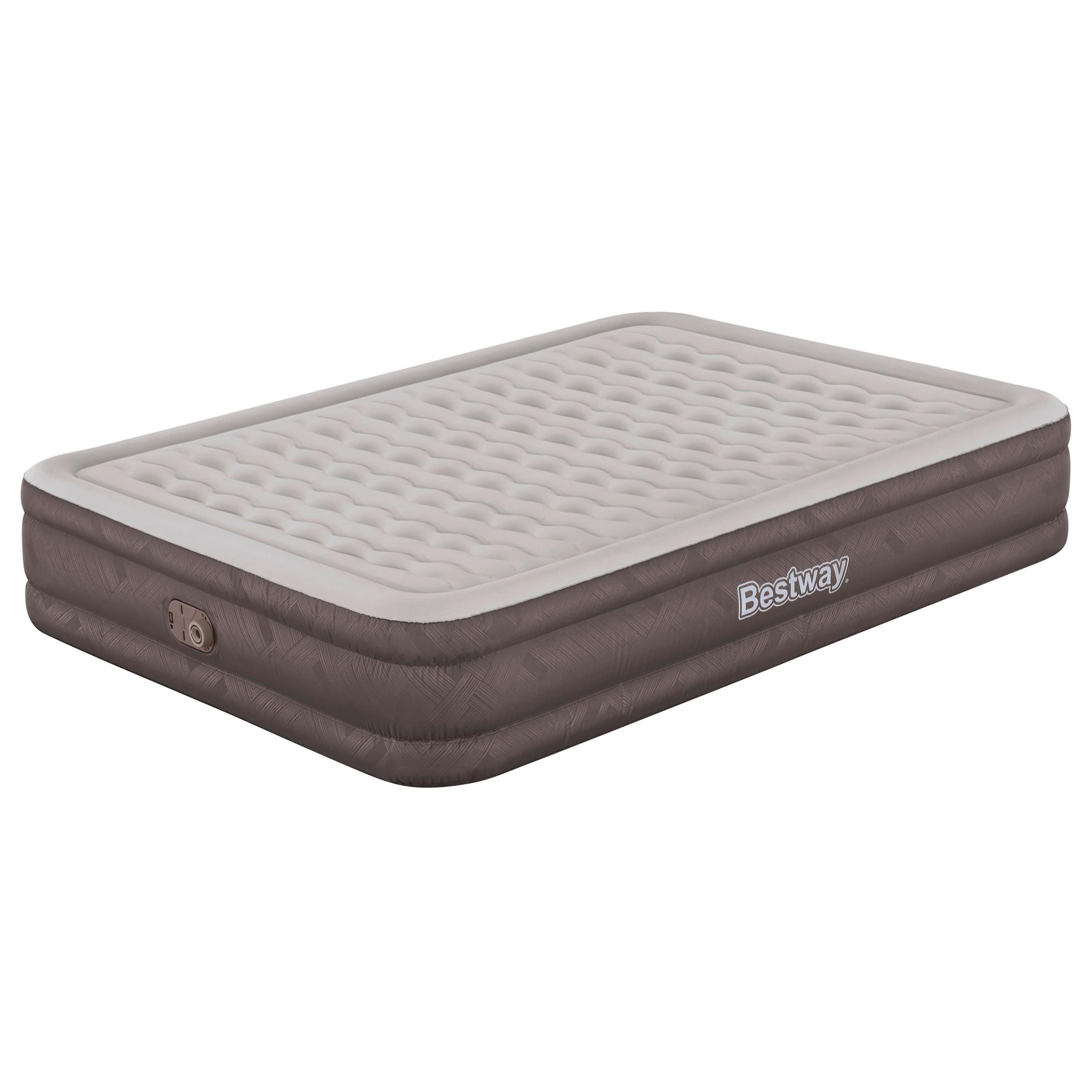 Luftbett Matheo 203x152x36 Cm Bis 350kg, Inkl. Pumpe - Braun/Grau, KONVENTIONELL, Kunststoff/Metall (203/152/36cm) - Bestway