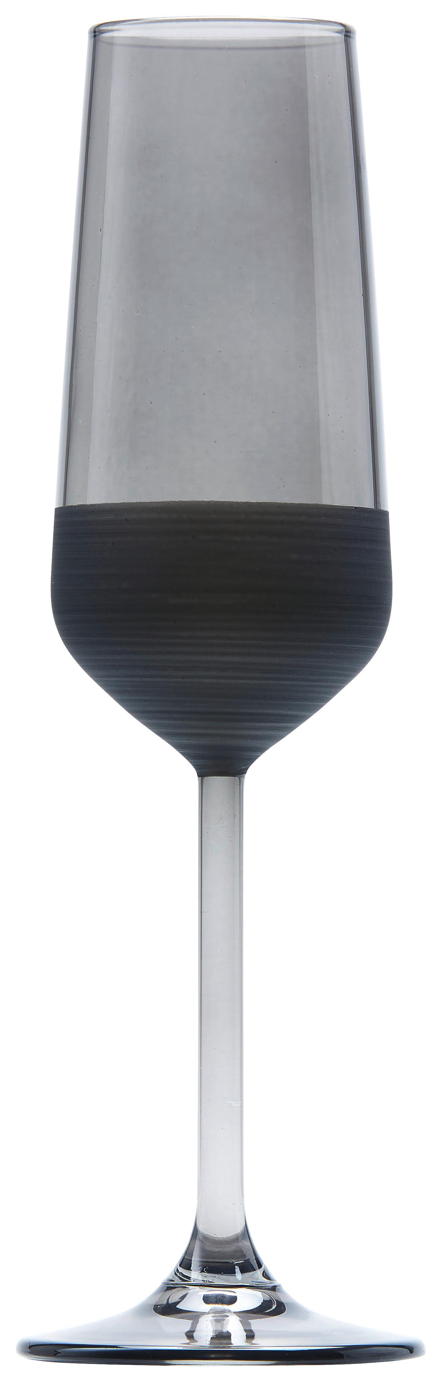 Sklenice na sekt Black, ca. 195ml - černá, Moderní, sklo (4,5/21,5cm) - Mömax