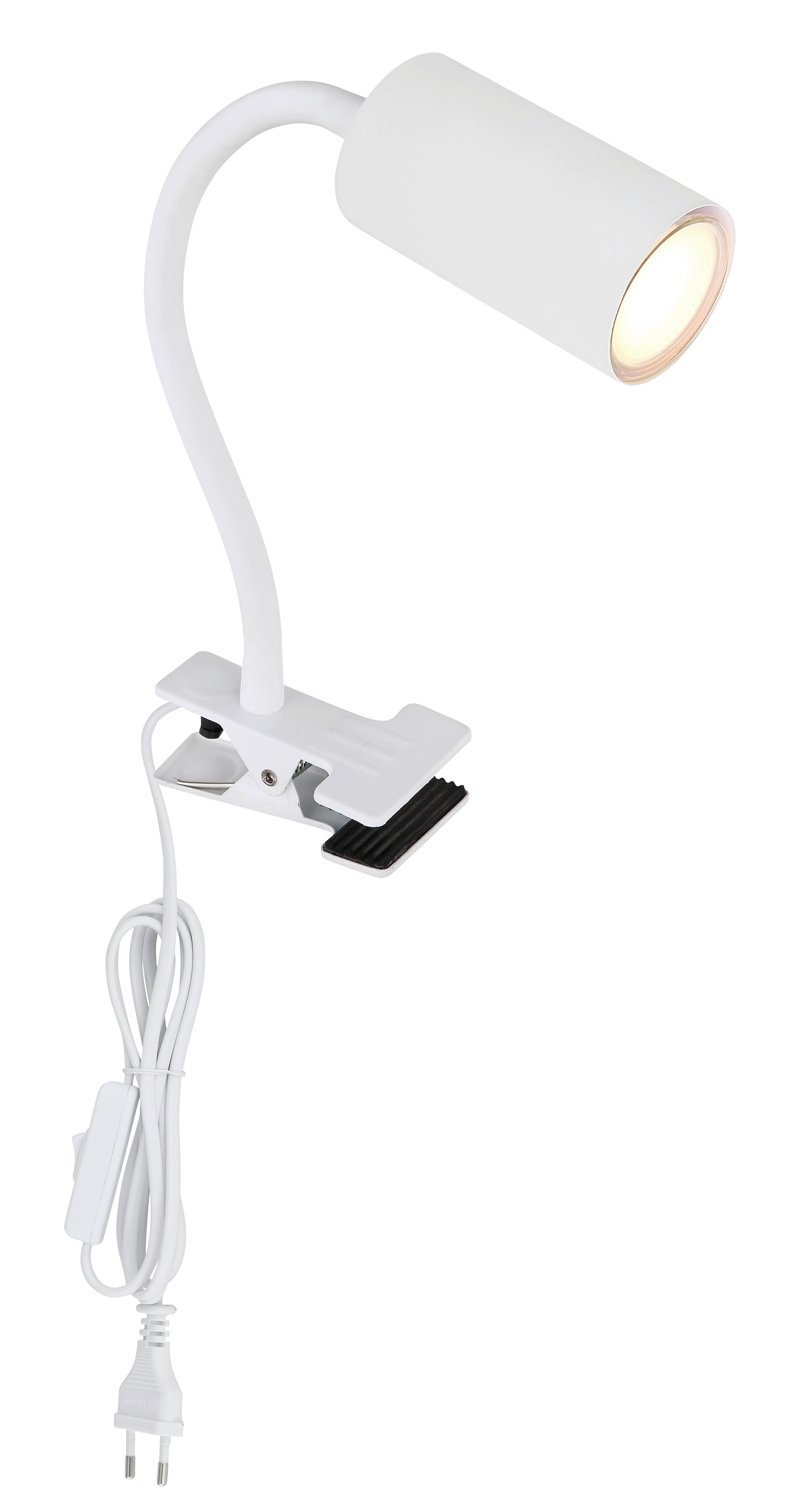 Klemmleuchte Weiß Verstellbare Arme - Weiß, Basics, Kunststoff/Metall (10/5,5/41,5cm) - Globo