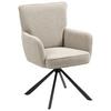 Armlehnstuhl Mila Cord Creme Sitzfl. 180° drehbar, B: 60cm - Beige/Schwarz, KONVENTIONELL, Textil/Metall (60/95/67cm) - MID.YOU