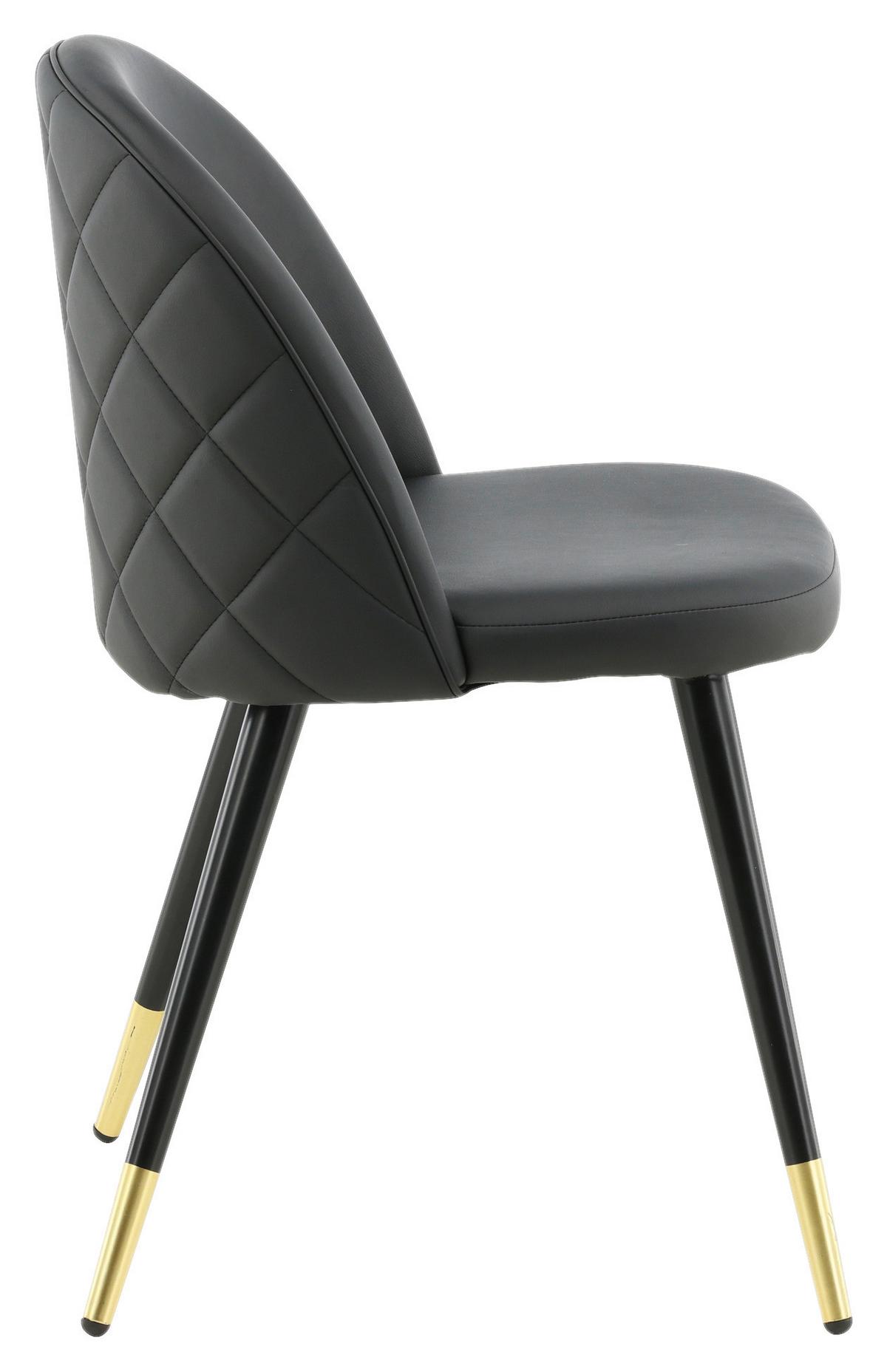 Stuhl-set Velvet - Schwarz, Design, Textil/Metall (50/77/48cm) - Livetastic