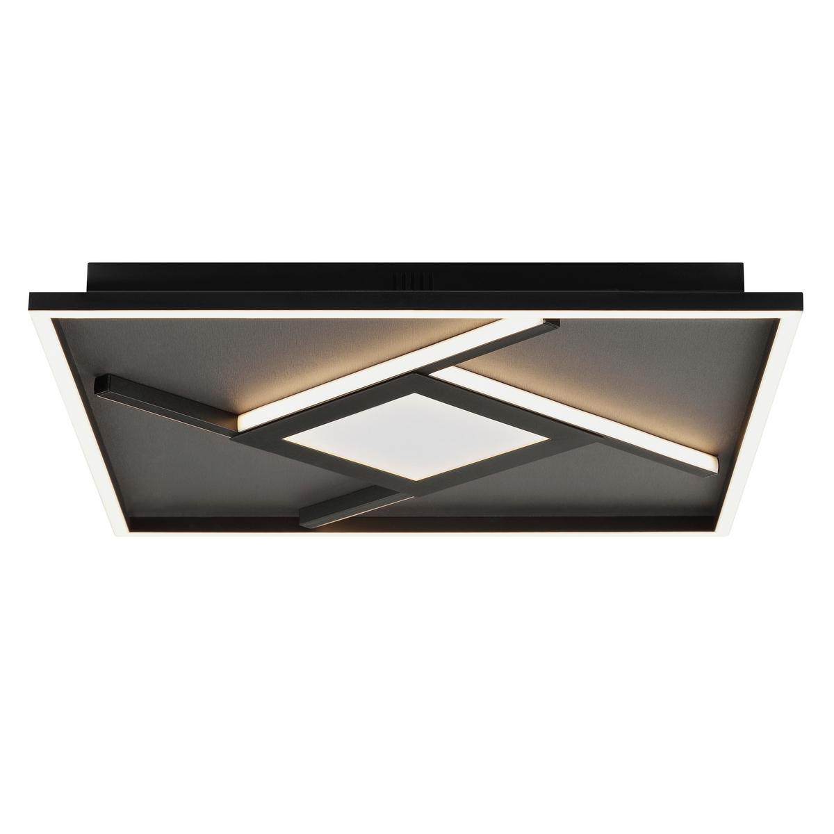 LED-Deckenleuchte Hardy Schwarz B: 46 cm - Schwarz, Design, Kunststoff/Textil (4,7/46/46cm) - Brilliant