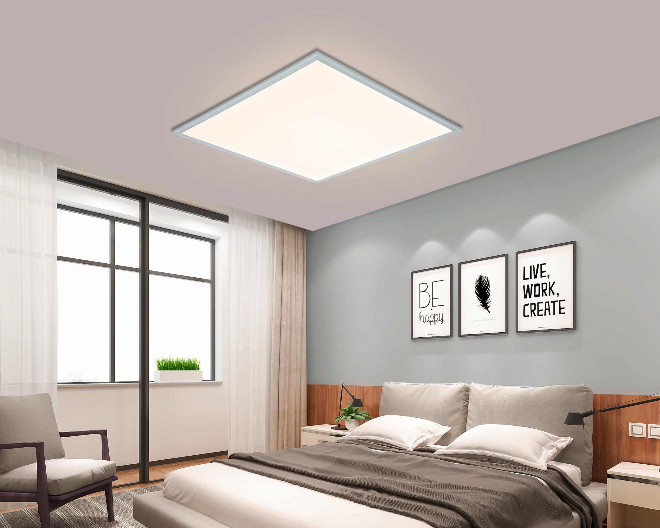 STROPNÍ LED SVÍTIDLO CORNELIUS -AKT- - bílá/barvy stříbra, Moderní, kov/plast (60/60/7,5cm) - Mömax