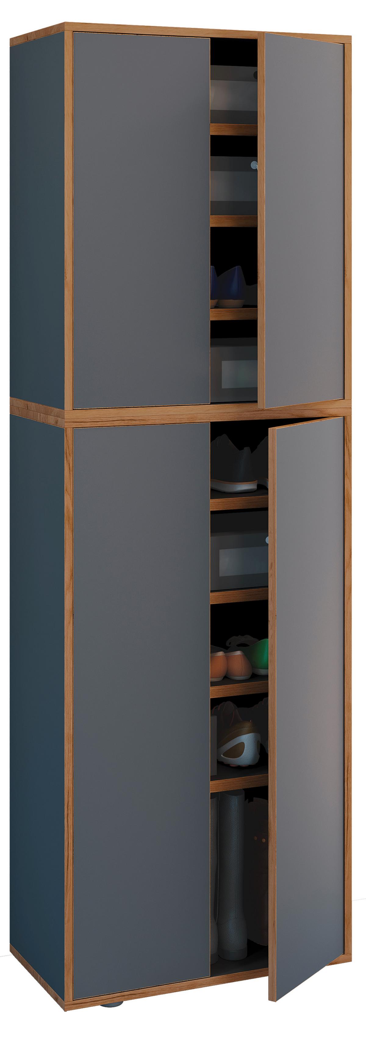 Schuhschrank Salia Anthrazit/Honigeiche B: 60 cm - Honigeiche/Anthrazit, Design, Holzwerkstoff (60/183/33cm) - MID.YOU