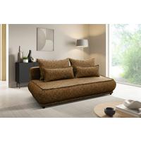 Schlafsofa Paros Braun B: 214 cm - Beige/Schwarz, Design, Textil (214/96/105cm) - MID.YOU