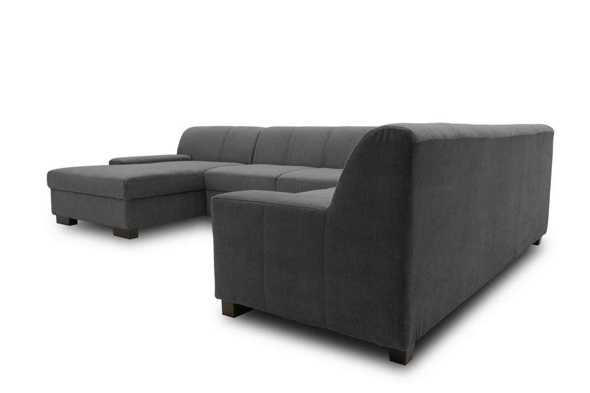 Wohnlandschaft Norma Anthrazit Webstoff - Wengefarben/Anthrazit, Design, Textil (153/328/212cm) - MID.YOU