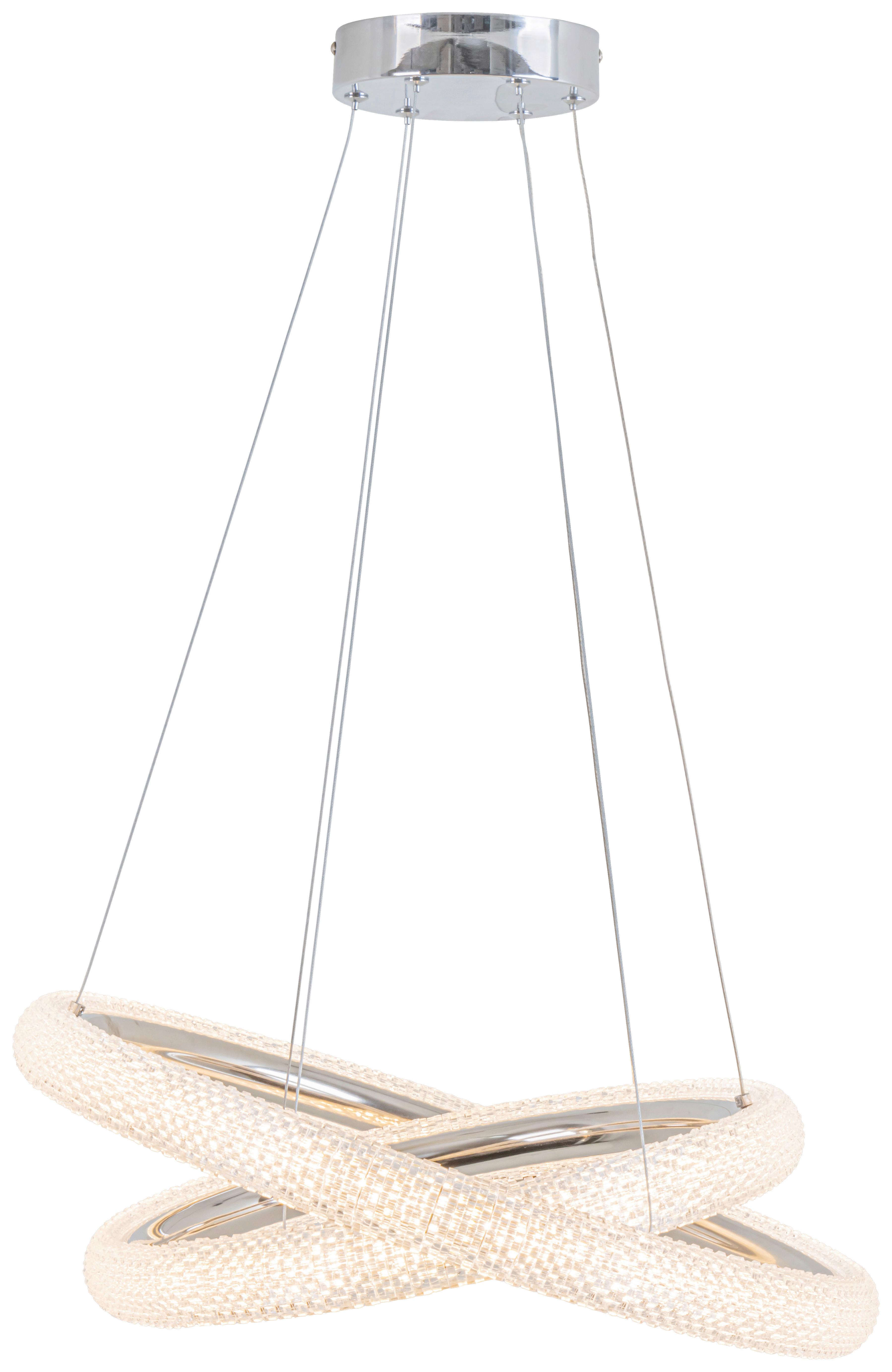 Led Függőlámpa Maddie - króm, Modern, műanyag/fém (50/120cm) - Luca Bessoni