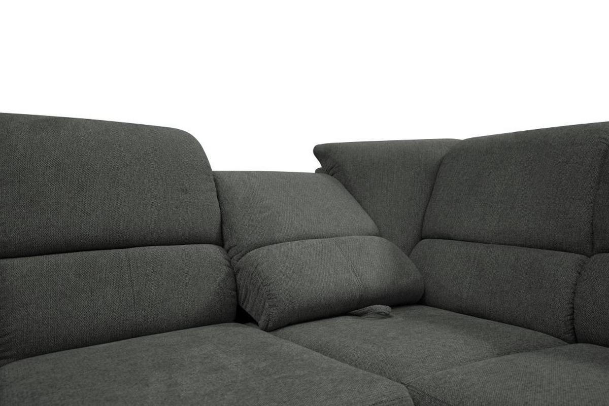 Sedačka MARSYLIA, levá, antracit.velur, s relax.rohem - černá/barvy stříbra, Design, kov/dřevo (216/270cm) - MID.YOU