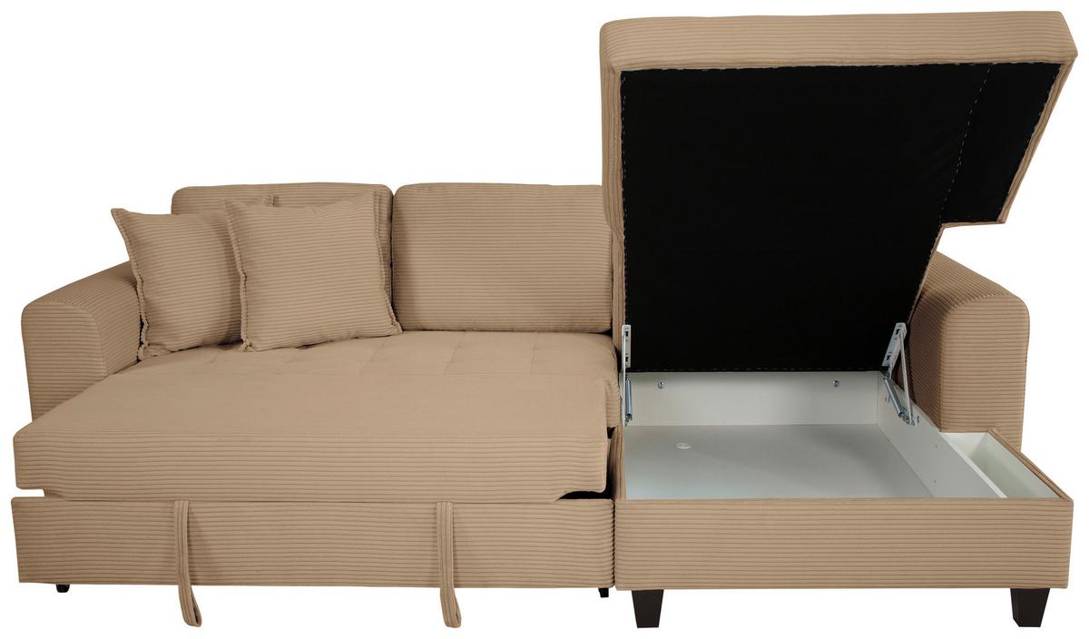 Ecksofa Moritz Karamell S: ca. 265x155 cm - Beige, Trend, Textil (265/155cm)