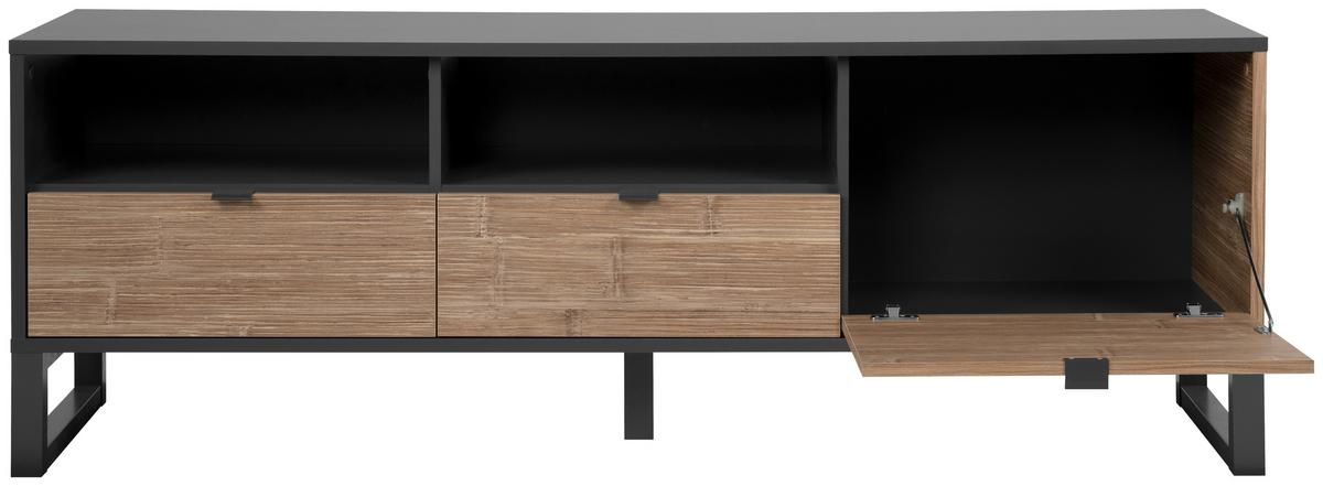 TV-Element Sumatra B: 160 cm Anthrazit/Bambus Dekor - Anthrazit, Design, Holzwerkstoff (160/56/40cm) - MID.YOU