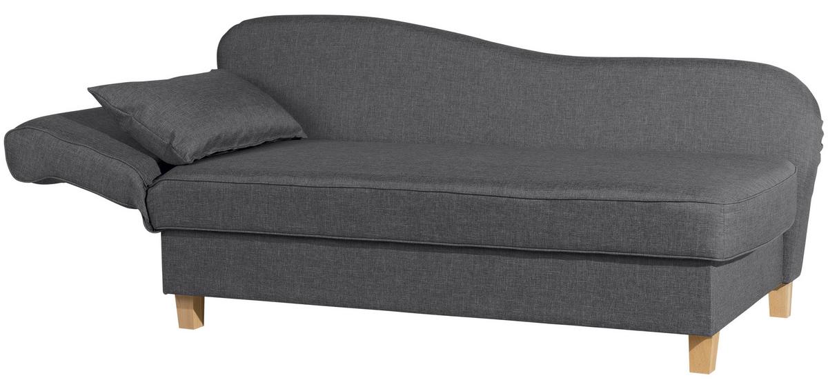 Recamiere Selma Graphit Links Mit Bettkasten+schlaffunktion - Buchefarben/Graphitfarben, Design, Textil (190/88/82cm) - Max Winzer