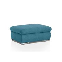 Polsterhocker Isona Blau Chenille - Chromfarben/Blau, Design, Textil (101/45/74cm) - Livetastic