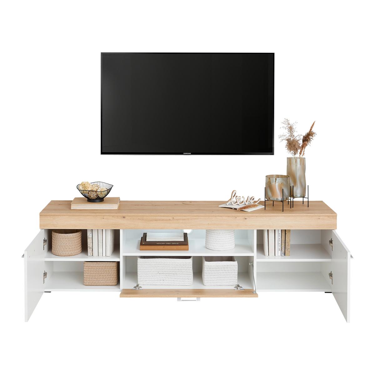 Tv-lowboard Valencia 180 Cm Artisan Eiche Dekor - MODERN, Holzwerkstoff (180/49,4/40cm)