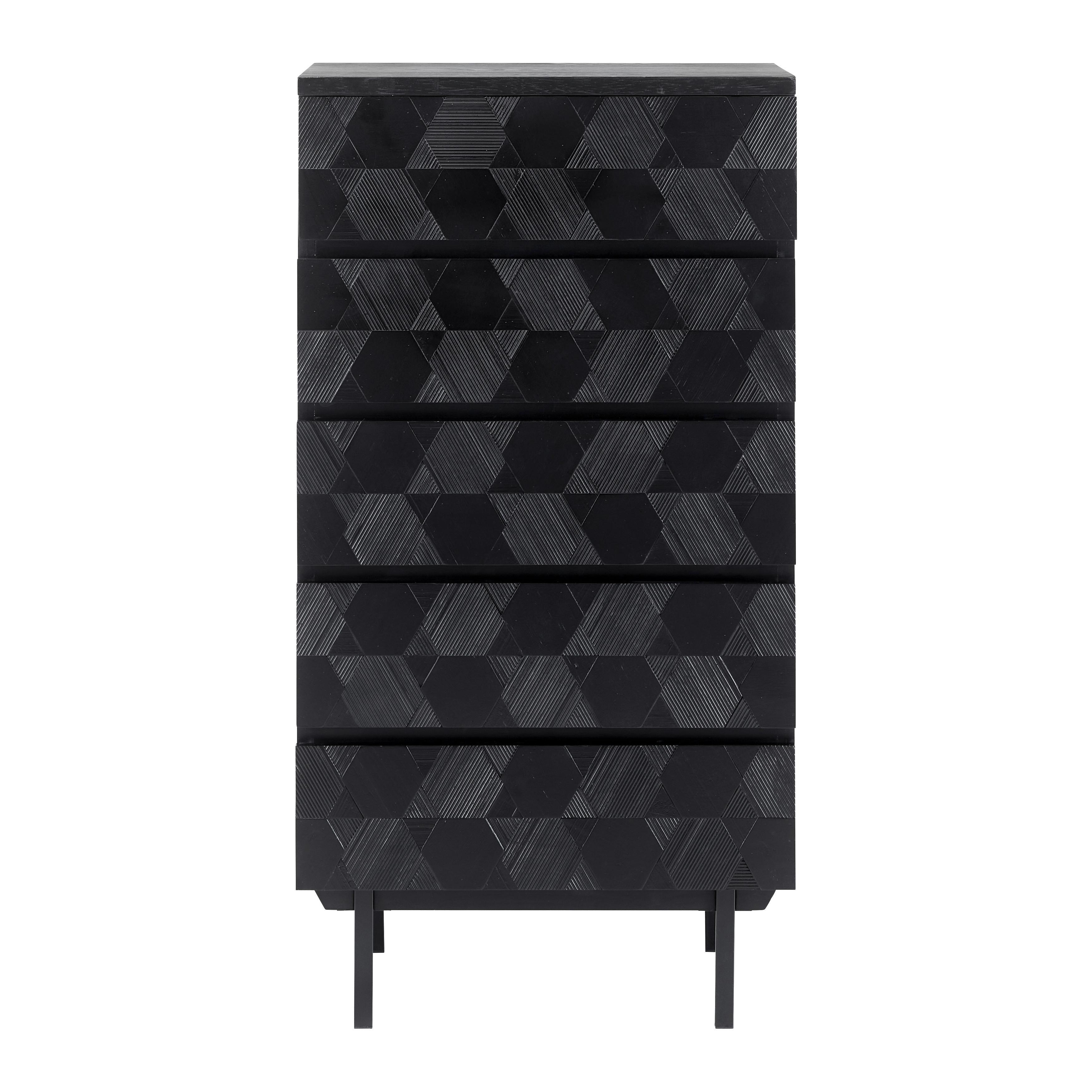 Komoda Roma - černá, Moderní, kov/dřevo (54/103/39cm) - Bessagi Home