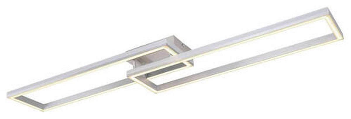 Led-deckenleuchte 67209-45d - Silberfarben/Opal, Design, Kunststoff/Metall (119,5/25,5/10cm) - Globo