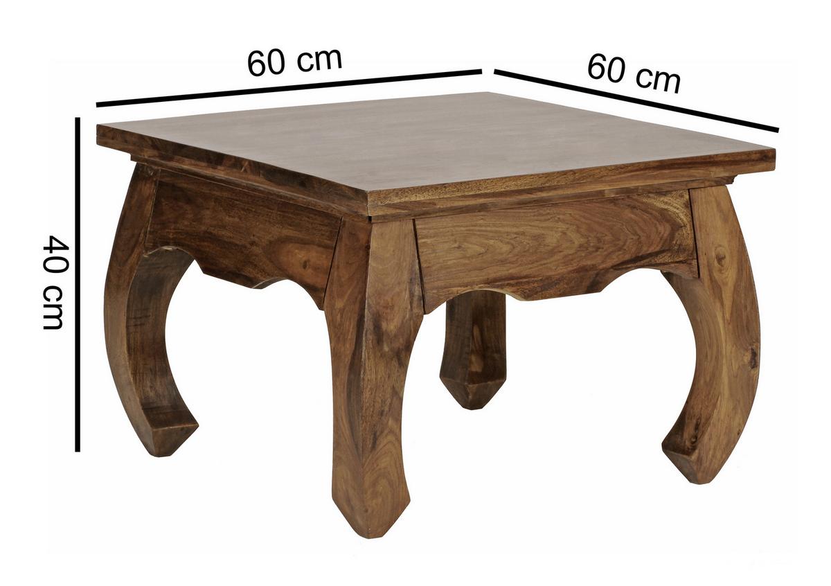 Couchtisch Holz Massiv Opium, Sheesham - Sheeshamfarben, Design, Holz (60/60/40cm) - MID.YOU