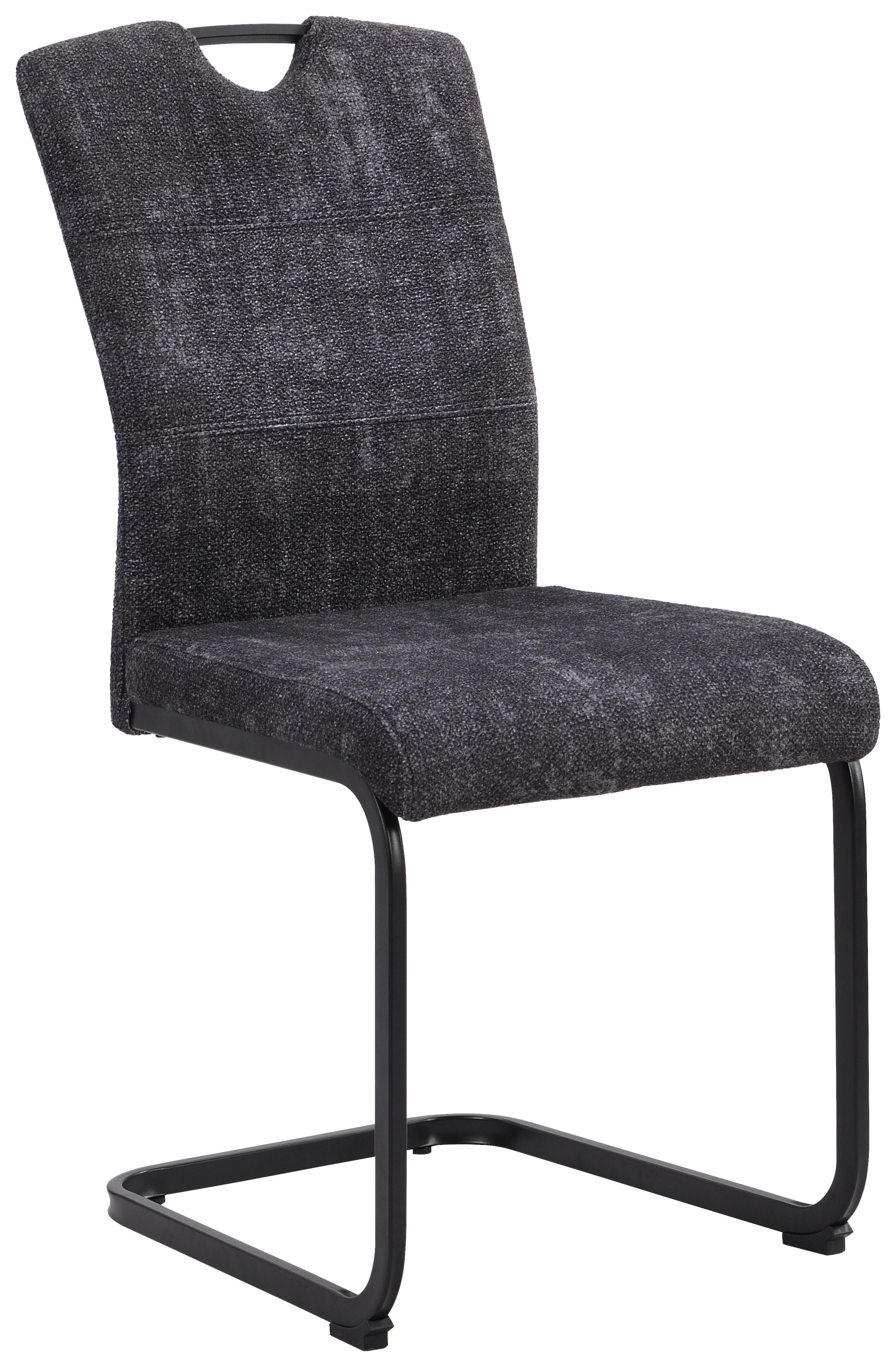 Esszimmerstuhl Maggie Giga-S Grau - Schwarz/Grau, KONVENTIONELL, Textil/Metall (44/95/56cm)