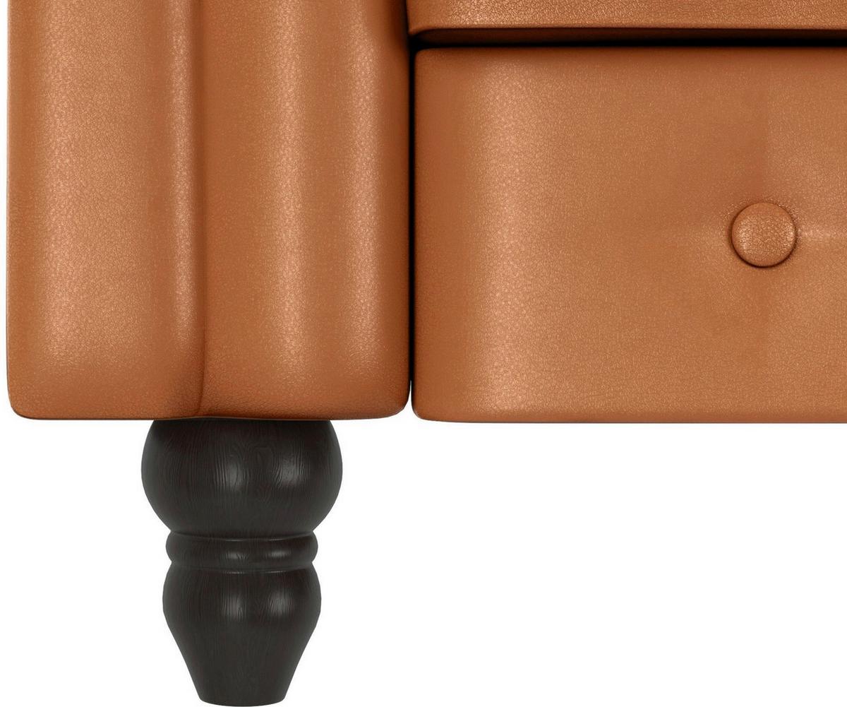 Sessel Firenze Cognac, Relaxfunktion - Cognac/Schwarz, Basics, Textil (111/83/87cm) - Livetastic