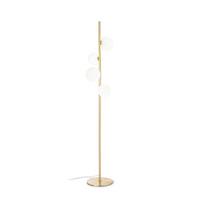 Stehleuchte Bianco Weiß Messingfarben B: 32 cm - Messingfarben/Weiß, Design, Glas/Metall (32/164/29,5cm) - Ideal Lux