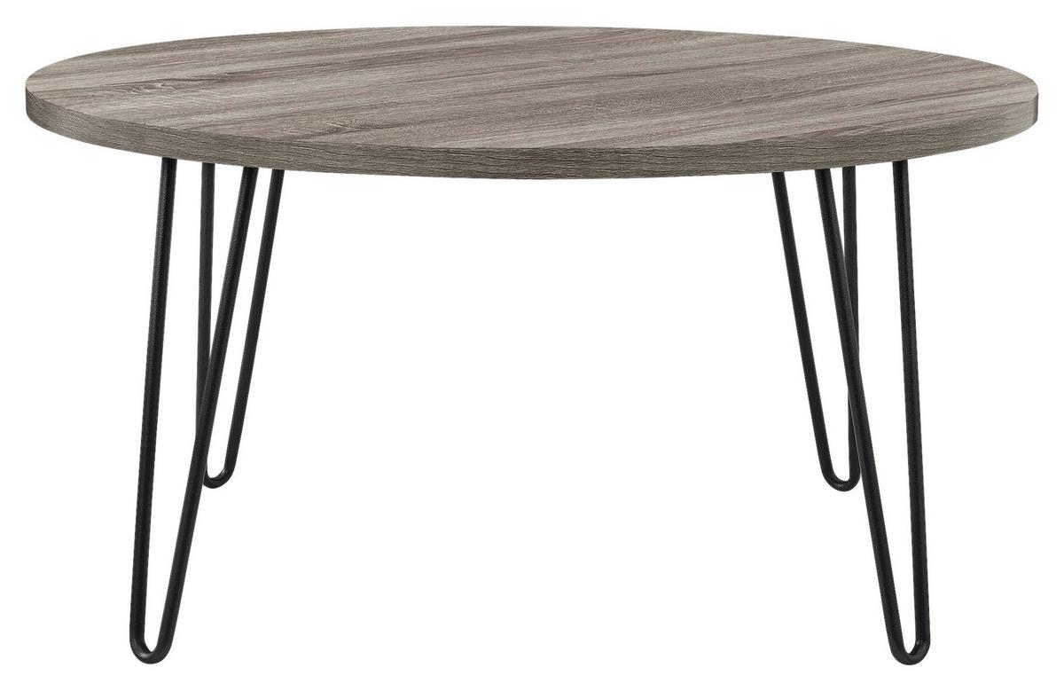Beistelltisch Owen Grau/eichefarben 90 Cm - Eichefarben/Schwarz, Design, Metall (90/45/90cm) - MID.YOU