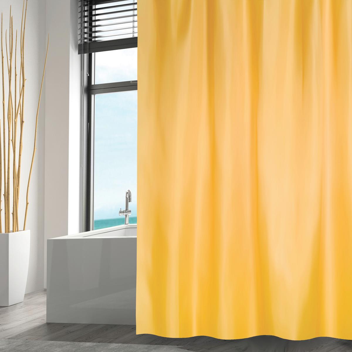 Duschvorhang in Senfgelb Textil/Mischgewebe - Senfgelb, Basics, Textil (180/200cm) - MSV
