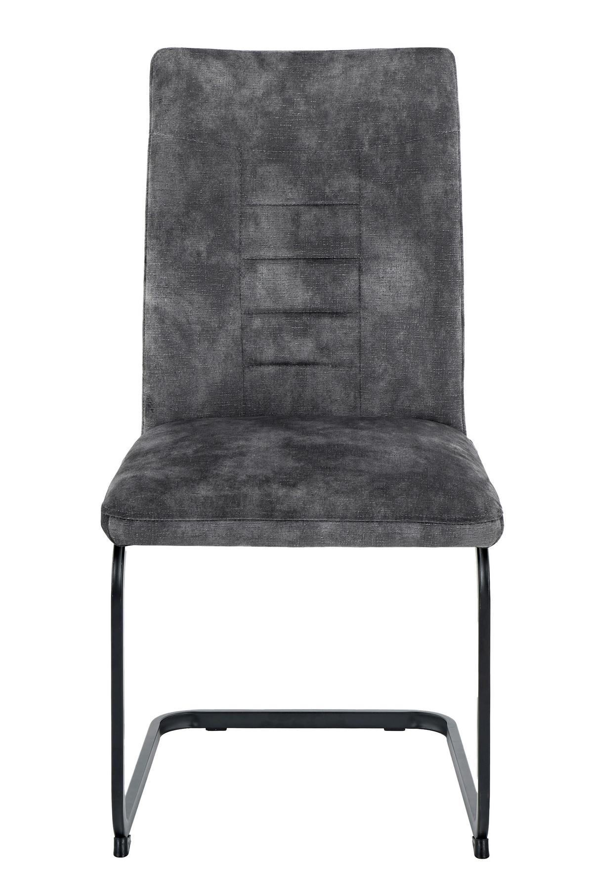 Schwingstuhl-Set Gela S 4er-Set - Anthrazit/Schwarz, MODERN, Textil/Metall (49/98/61cm) - MID.YOU