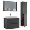 Badmöbel-set 4-tlg. Lendas 114 Cm Anthrazit - Anthrazit/Weiß, MODERN, Glas/Keramik (114cm) - MID.YOU