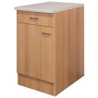Küchenunterschrank Nano 50 Cm Buche Dekor M. Lade - Beige/Buchefarben, MODERN, Holzwerkstoff (50/85/57cm) - FlexWell