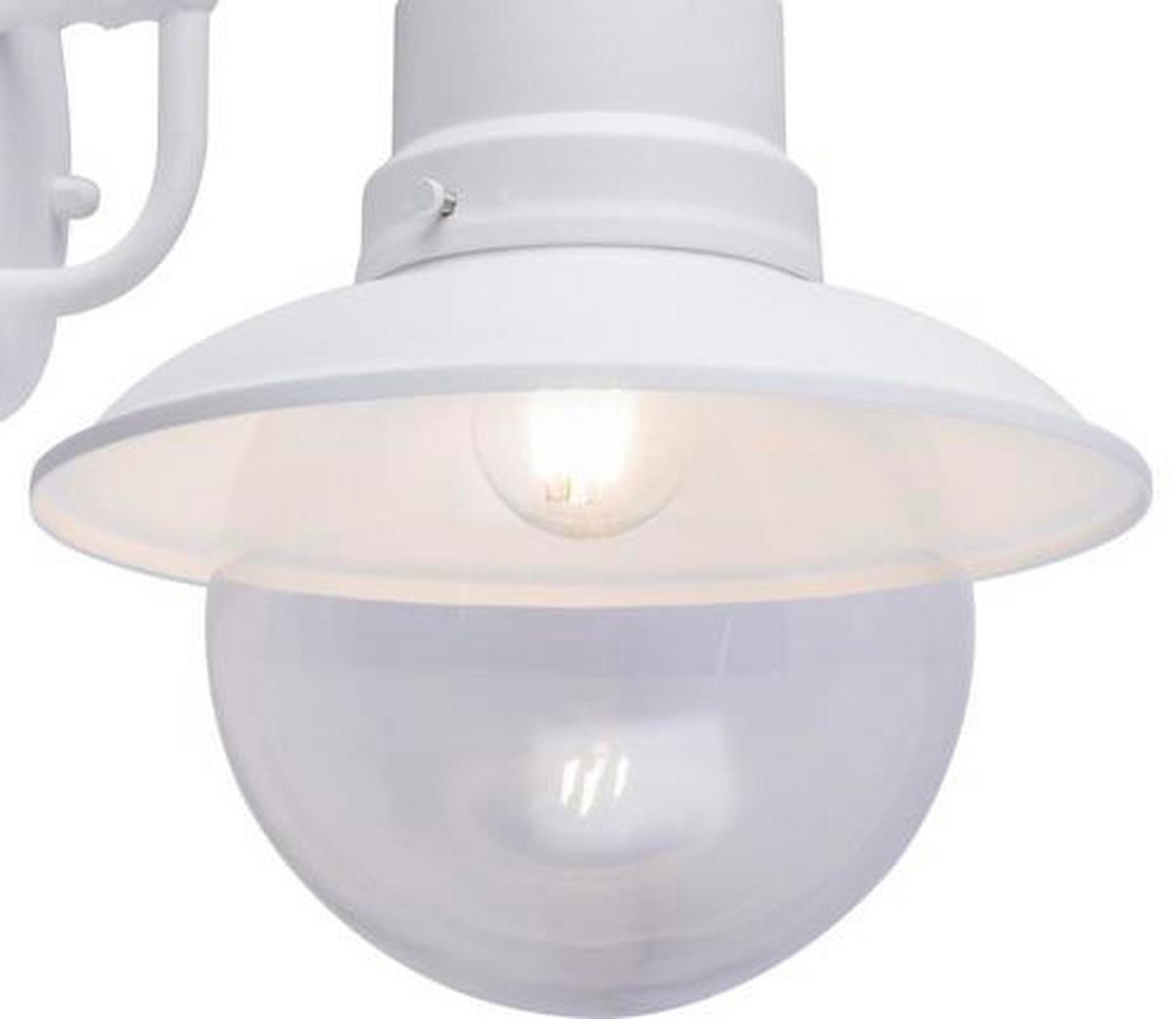 Außenleuchte 3272r 60 Watt Stahl/glas, Wandmontage - Klar/Weiß, MODERN, Glas/Metall (21,5/24,7/27cm)
