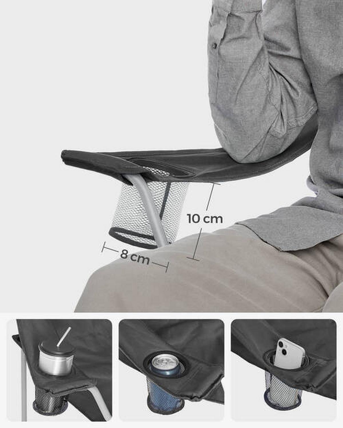 Campingsessel 2-tlg. Set, Inkl. Tragetasche, B: 86 Cm - Silberfarben/Schwarz, Basics, Textil/Metall (86/97/54cm) - Modante