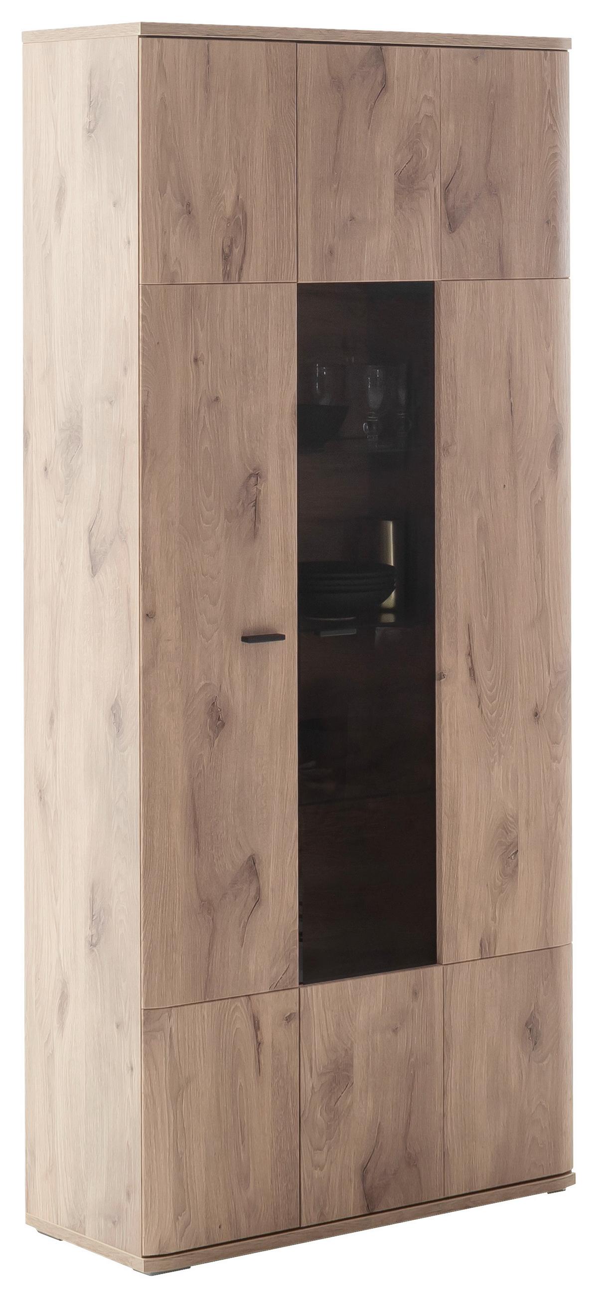 Vitrine Prato Eichefarben B: 90 Cm - Eichefarben, Design, Glas/Holzwerkstoff (90/199/37cm) - MID.YOU