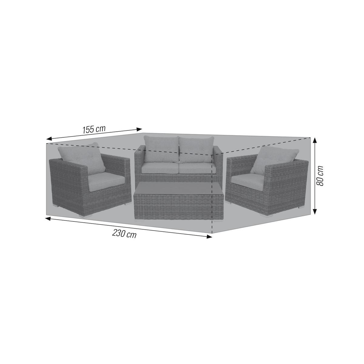 Schutzhülle für Loungegruppen 230x155x80 cm Anthrazit - Anthrazit, Basics, Textil (230/155/80cm)