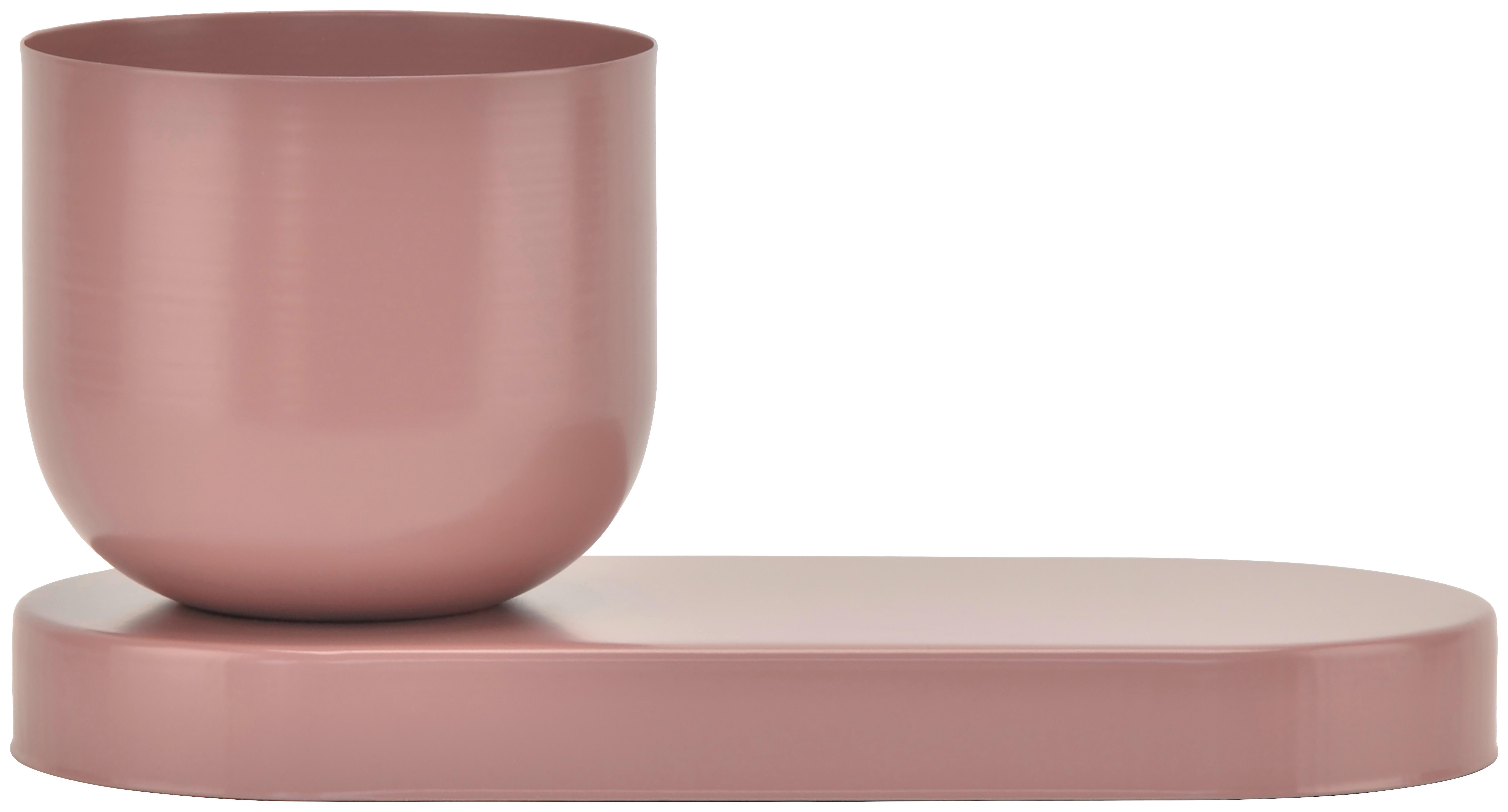 Obal na květináč LIO - starorůžová, kov (27/13/12cm) - Mömax