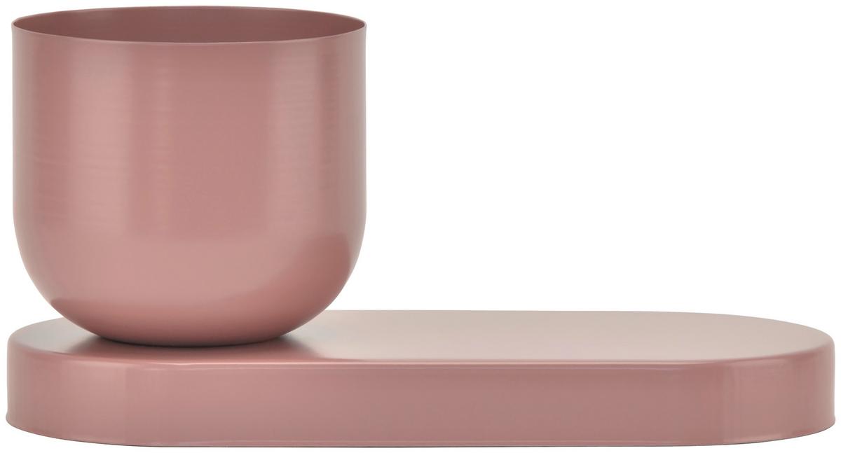 Obal na květináč LIO - starorůžová, kov (27/13/12cm) - Mömax