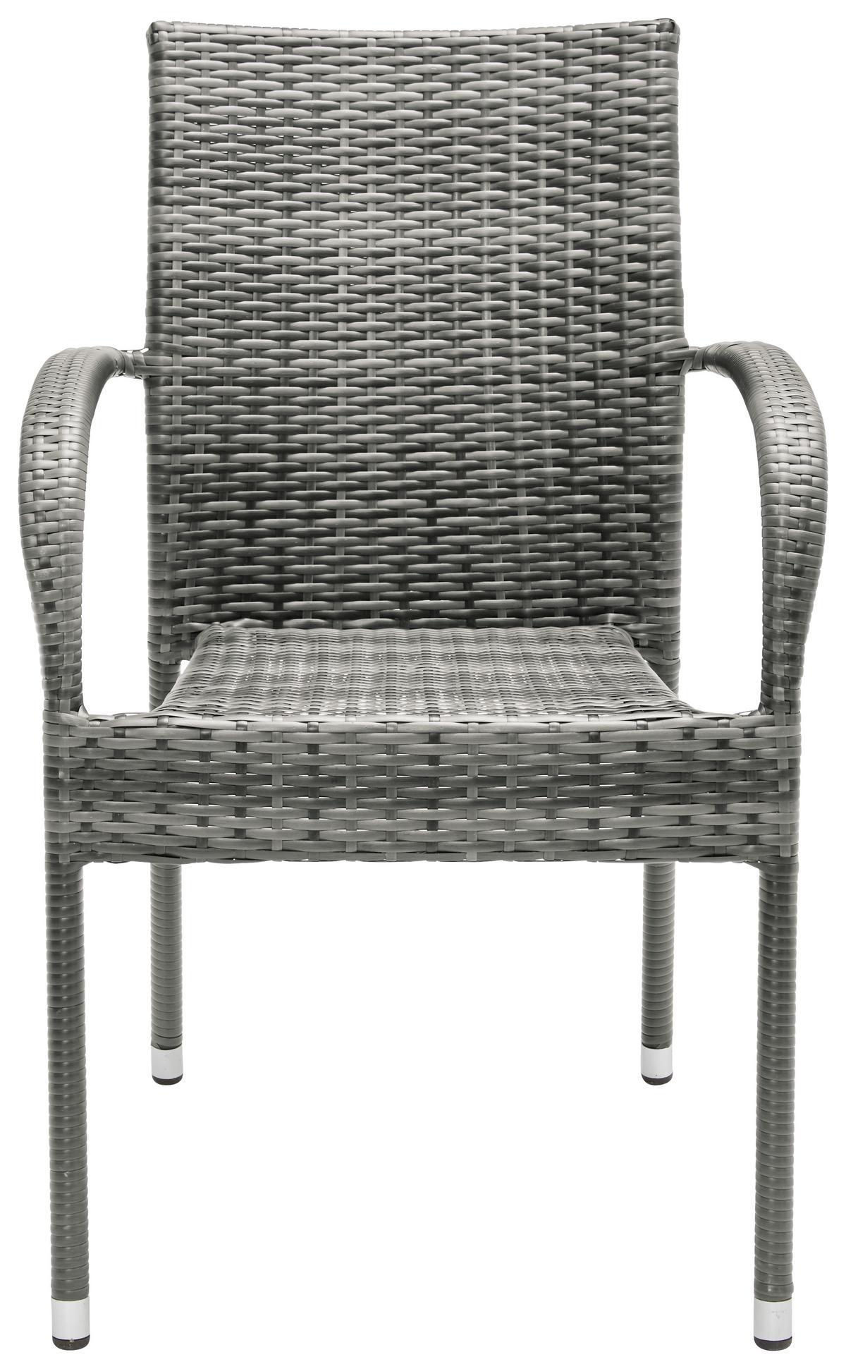 Gartenstuhl Stapelbar Emilia, Polyrattan - Dunkelbraun, MODERN, Kunststoff/Metall (64/87/56cm) - Ondega