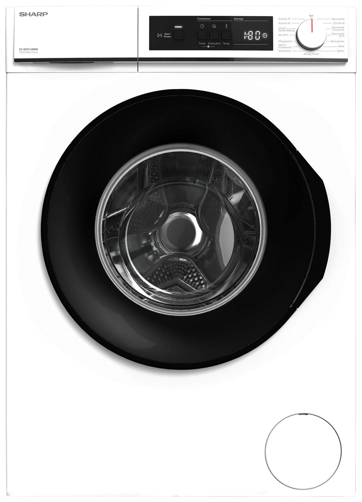 Waschmaschine Es-nfa714bwb-de 7kg 1400 U/min - Weiß, Basics (59,7/84,5/52,7cm) - Sharp