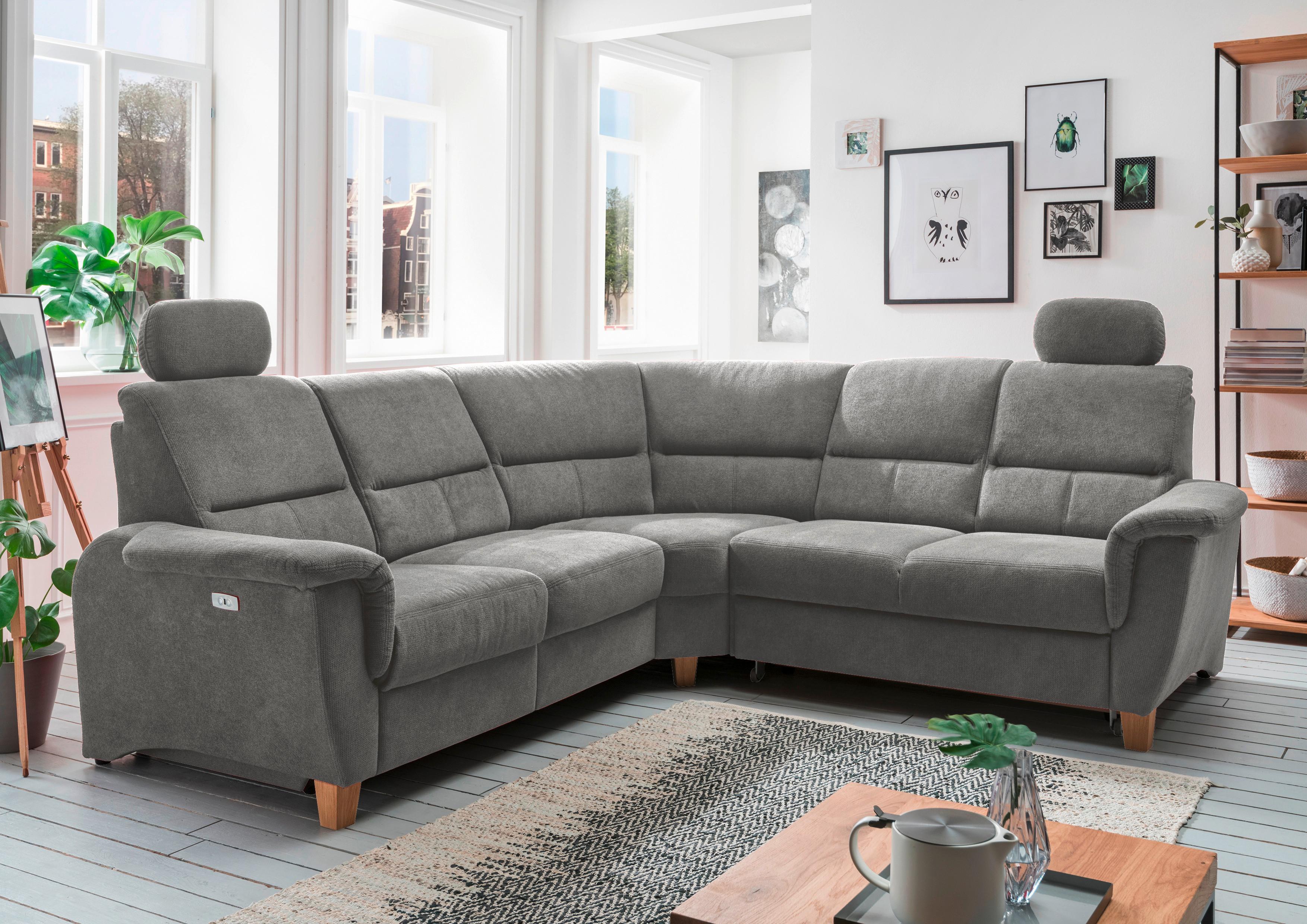 Ecksofa Parole Dunkelgrau S:241/238 cm - Wildeiche/Dunkelgrau, KONVENTIONELL, Textil (241/238cm) - Livetastic