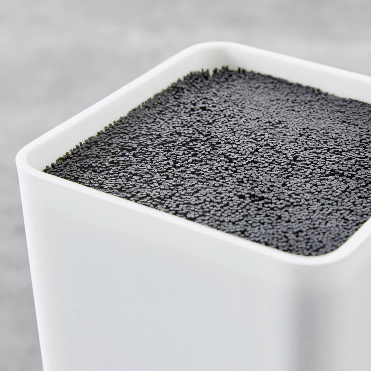 Messerblock Weiß Square 22,8x10,7x10,7 cm, Kunststoff - Weiß, MODERN, Kunststoff (22,8/10,7/10,7cm) - Echtwerk