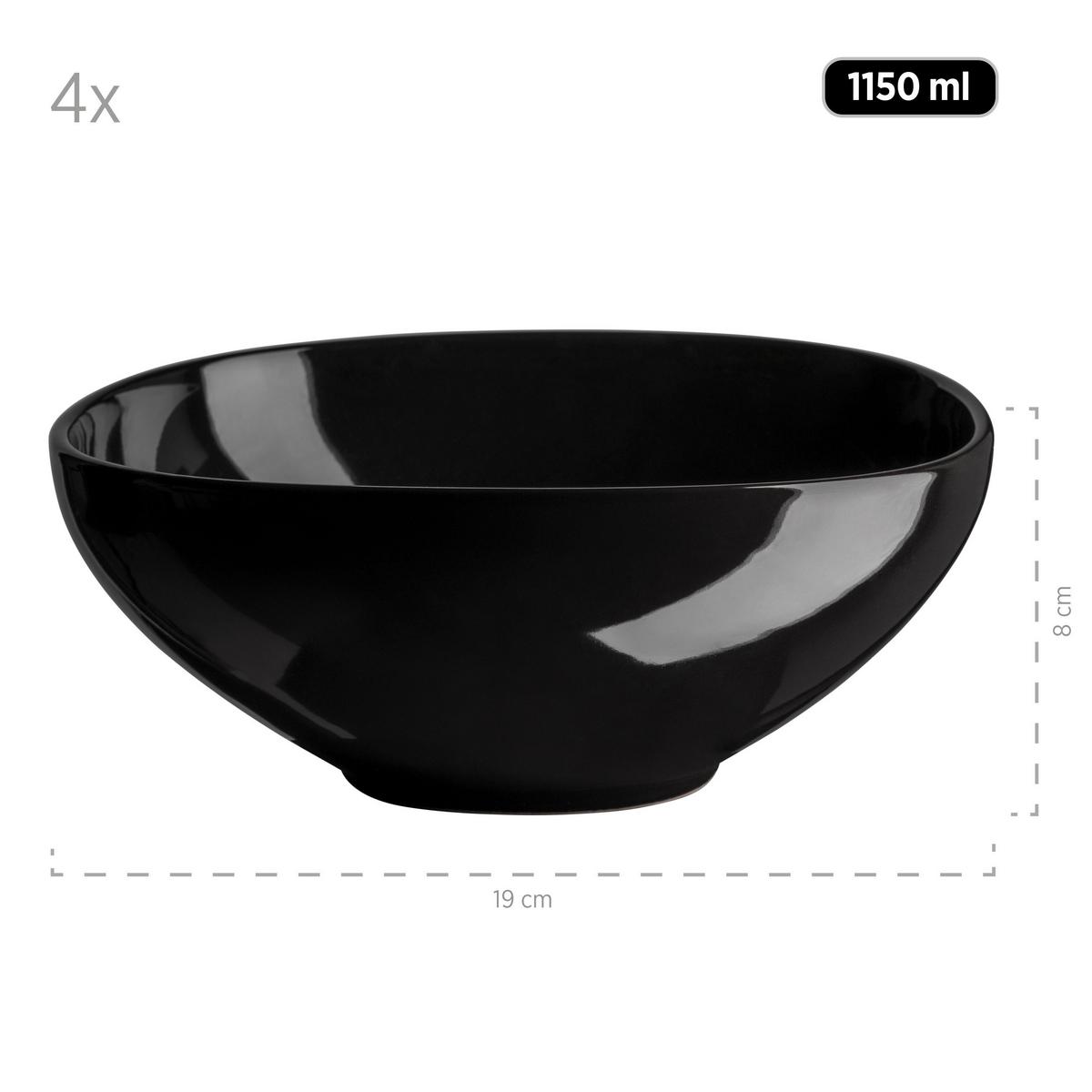 Kombiservice Isora Schwarz 16-teilig - Basics, Keramik - Mäser