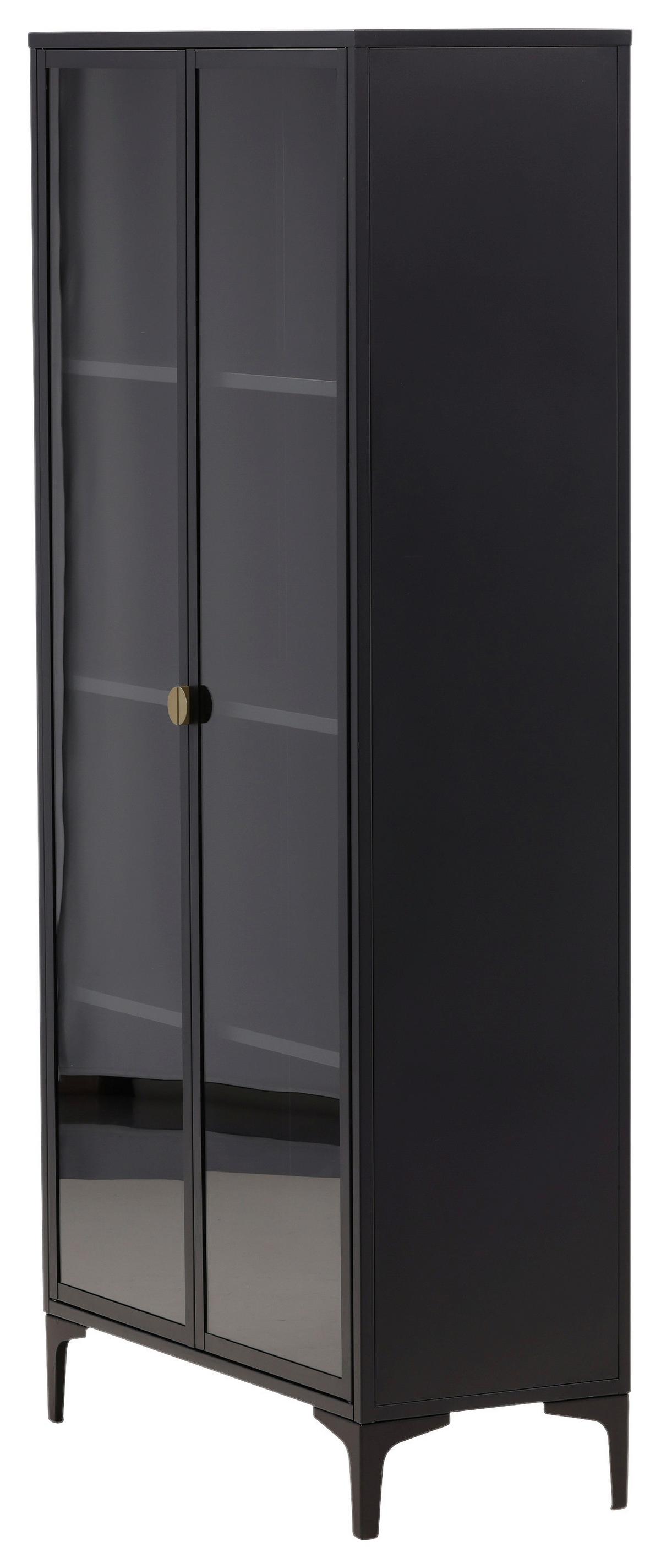 Sideboard Piring Schwarz B: 90 Cm - Schwarz, Design, Metall (90/190/40cm) - Livetastic