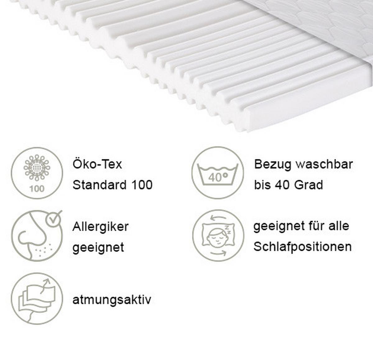 Kaltschaummatratze Caravan 100x200 Cm H2 H: 10 Cm - Weiß, Basics, Kunststoff/Textil (100/200cm) - P & B