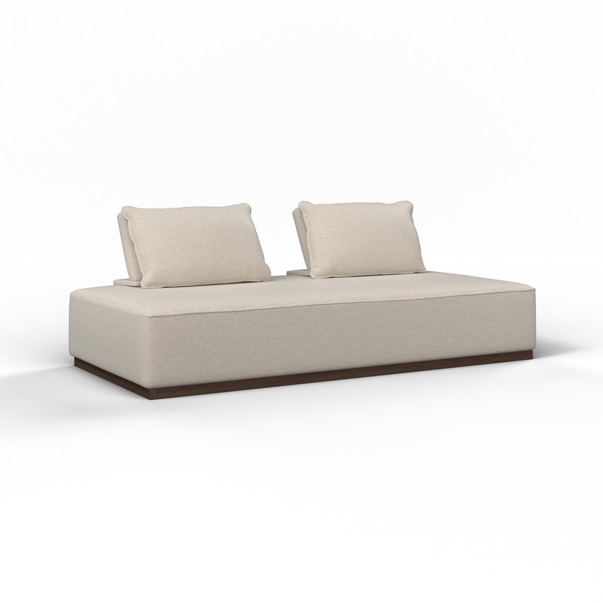 Pohovka CHRISTINA, béžová farba - farba vlašského orecha/béžová, Modern, drevo/kompozitné drevo (215,5/87/106cm) - Bessagi Home