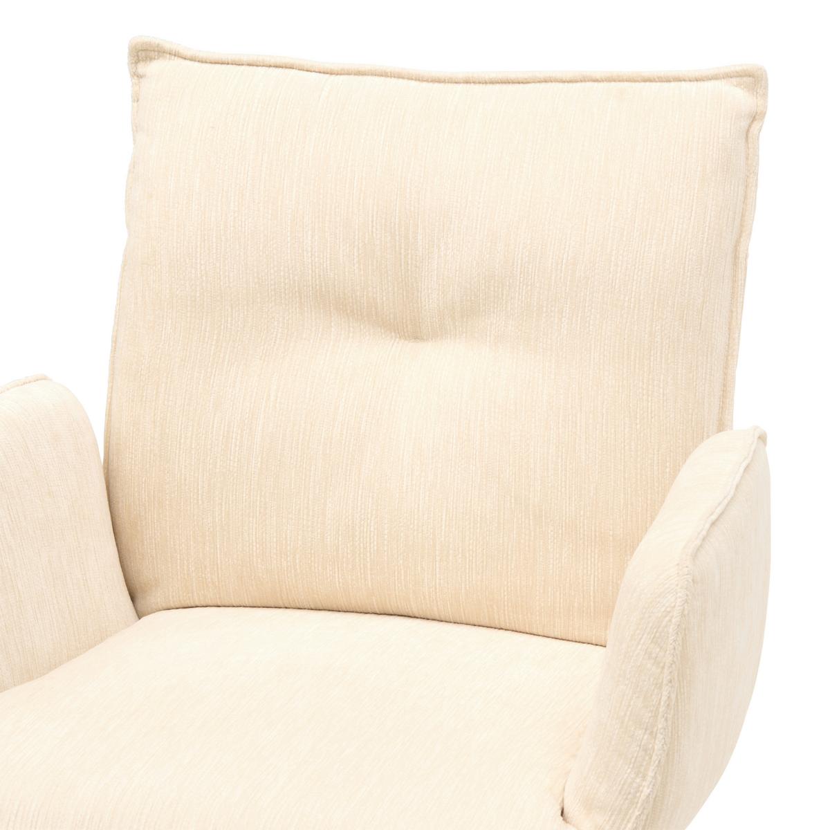 Armlehnstuhl Milena Webstoff Beige, B: 58,5cm - Beige/Schwarz, KONVENTIONELL, Textil/Metall (58,5/86/66cm) - MID.YOU