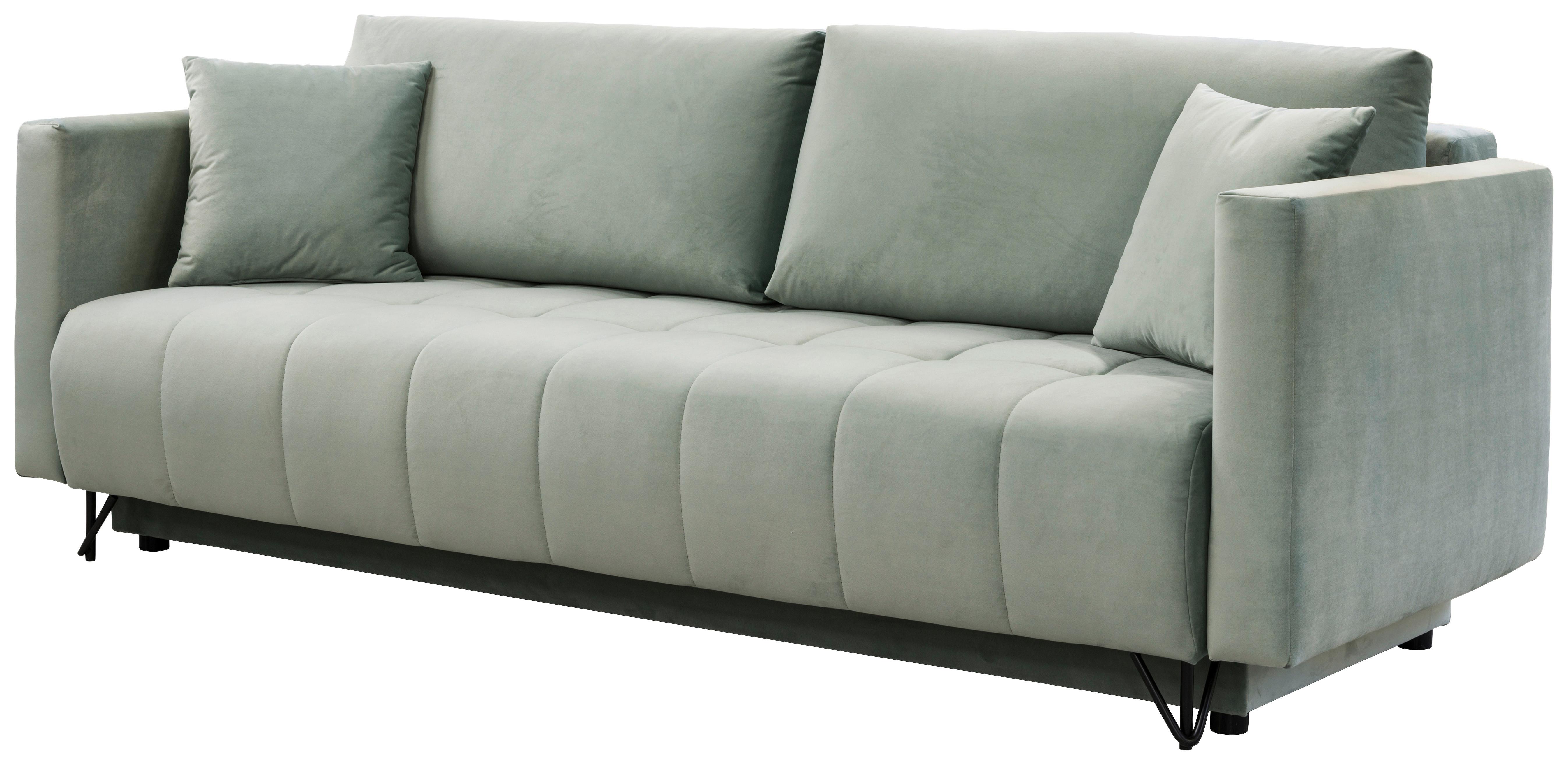 ROZKLADACIA POHOVKA Alida, sivozelená - Basics, textil (227/87/102cm)