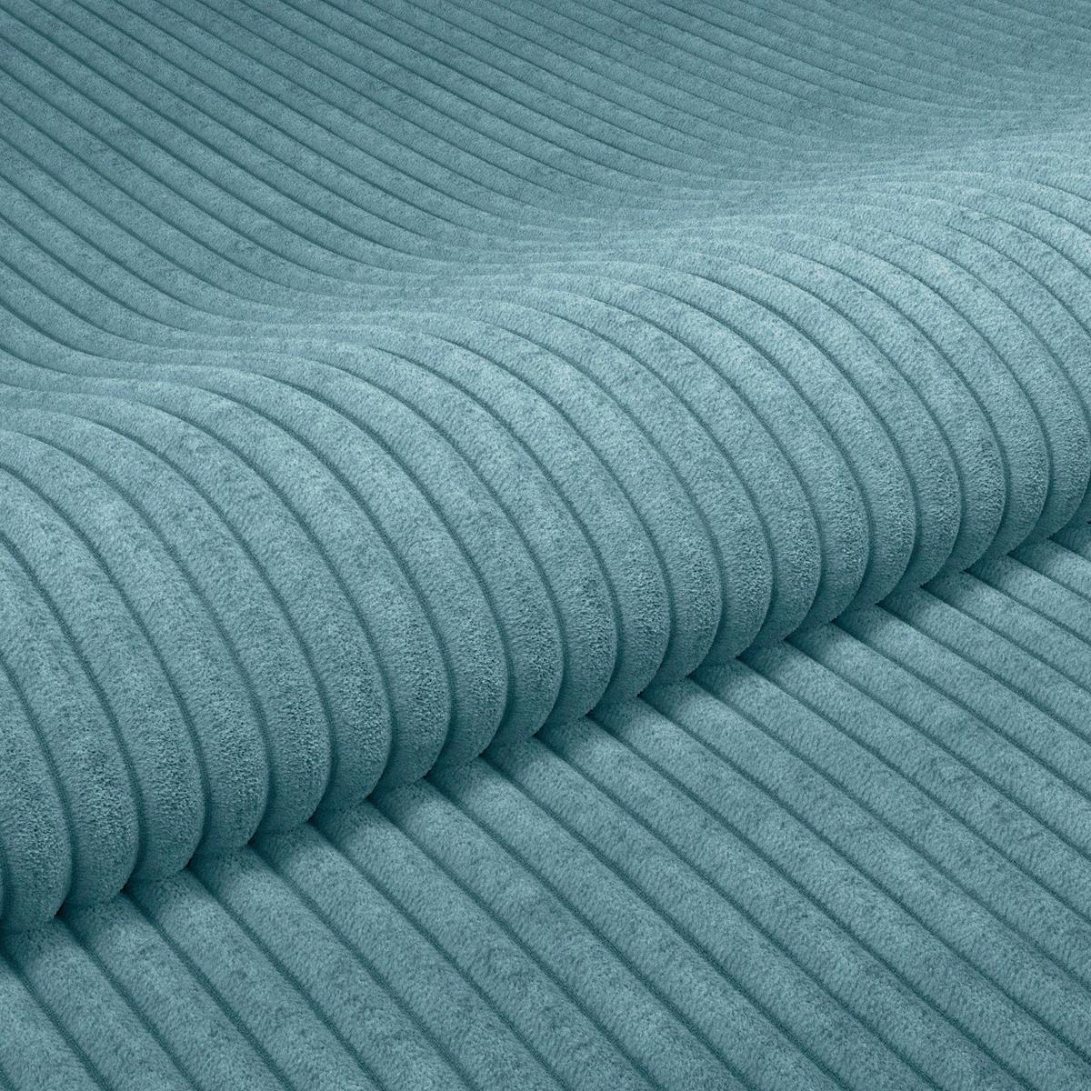Ecksofa Pelle mit Kissen Türkis Cord 180x265 cm - Türkis/Schwarz, MODERN, Textil (180/265cm)