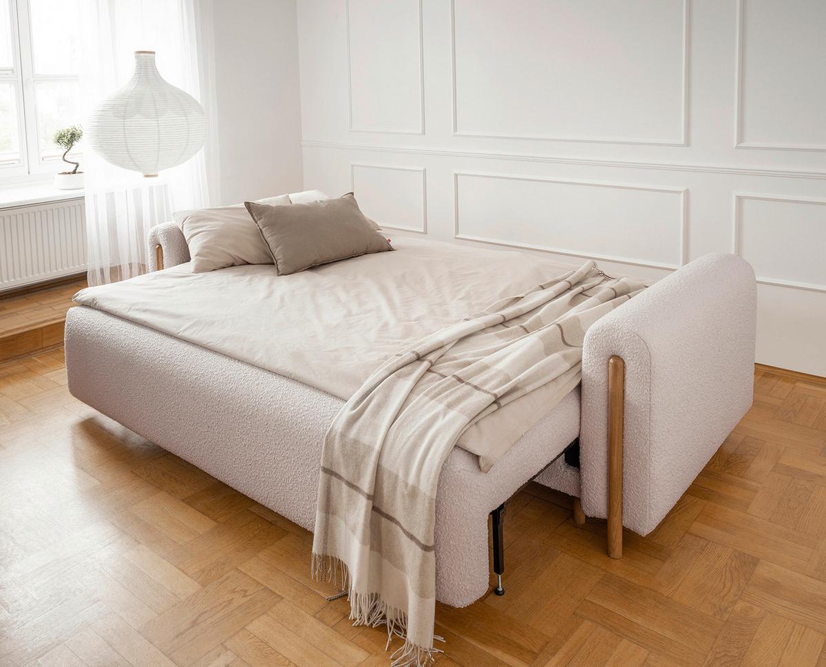 Schlafsofa Arcadova Beige B: 244 cm - Eichefarben/Beige, Design, Textil (244/97/97cm) - MID.YOU