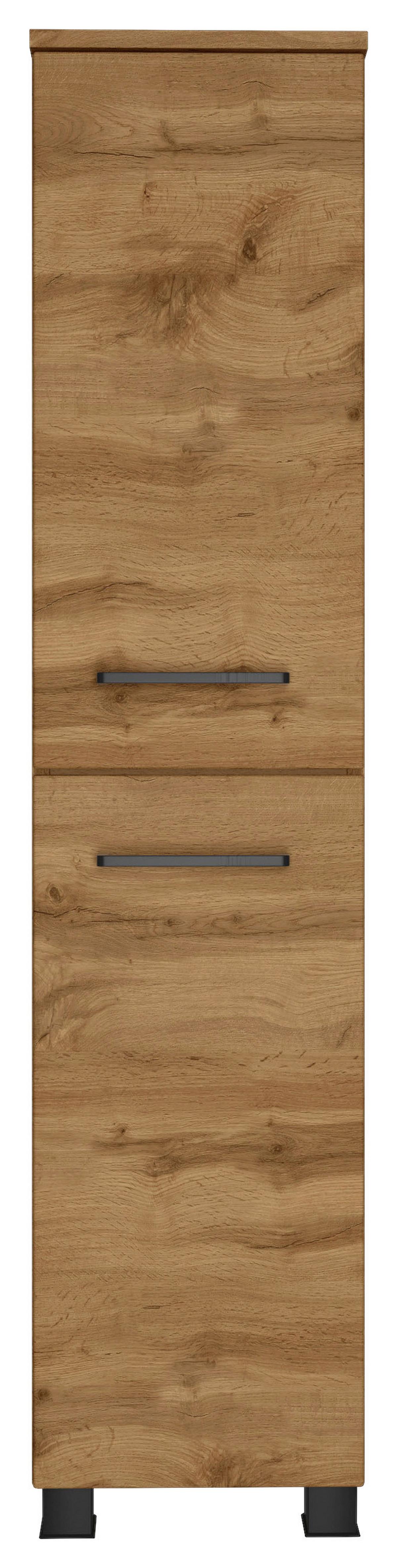 Badmöbel-set Manchester B: 130 Cm Eiche Wotan Dekor - Eichefarben/Weiß, MODERN, Keramik/Holzwerkstoff (130cm) - Held