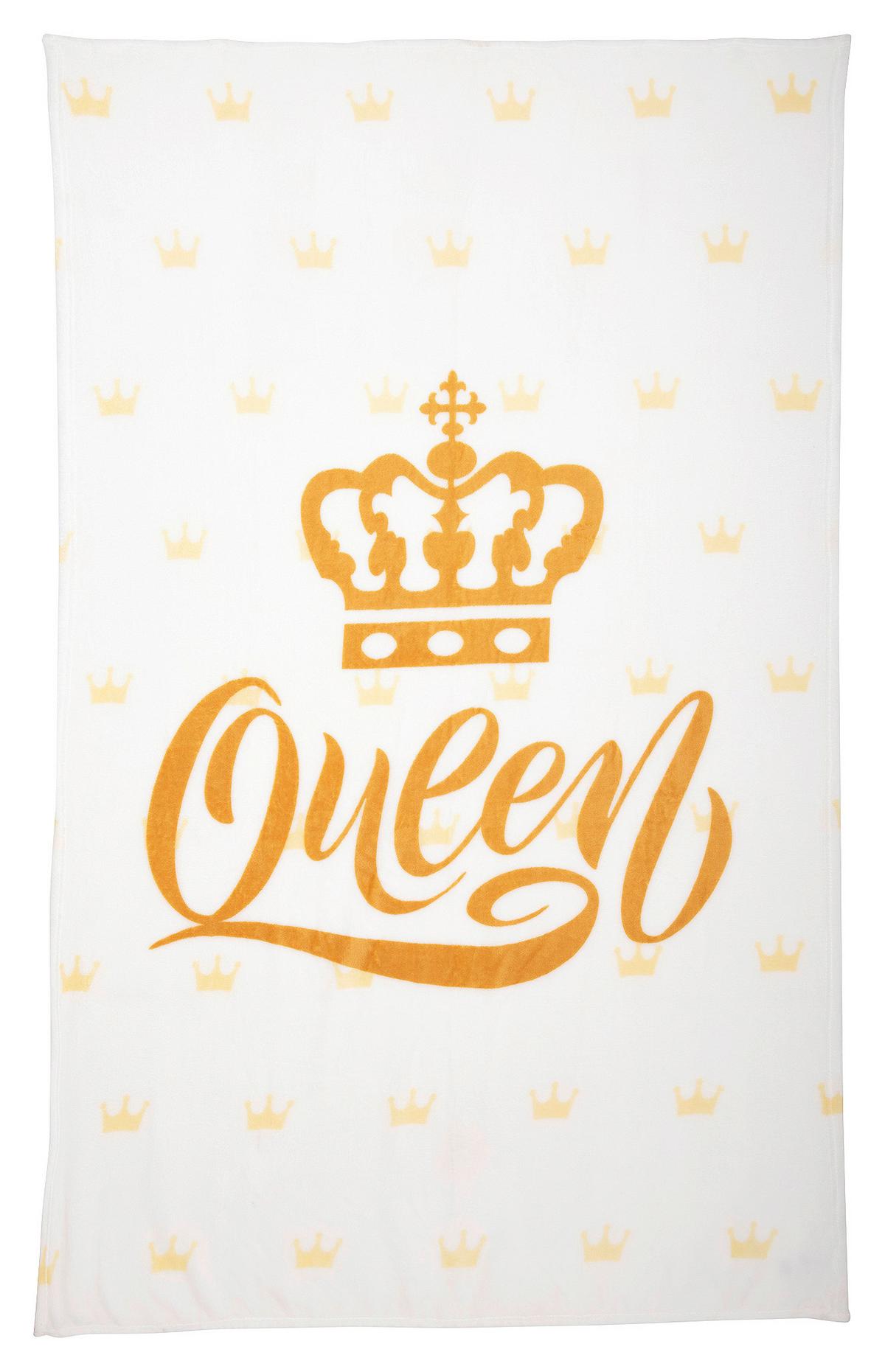 Kuscheldecke Queen Weiß/Gold 130x180 cm - Goldfarben/Weiß, MODERN, Textil (130/180cm) - Luca Bessoni