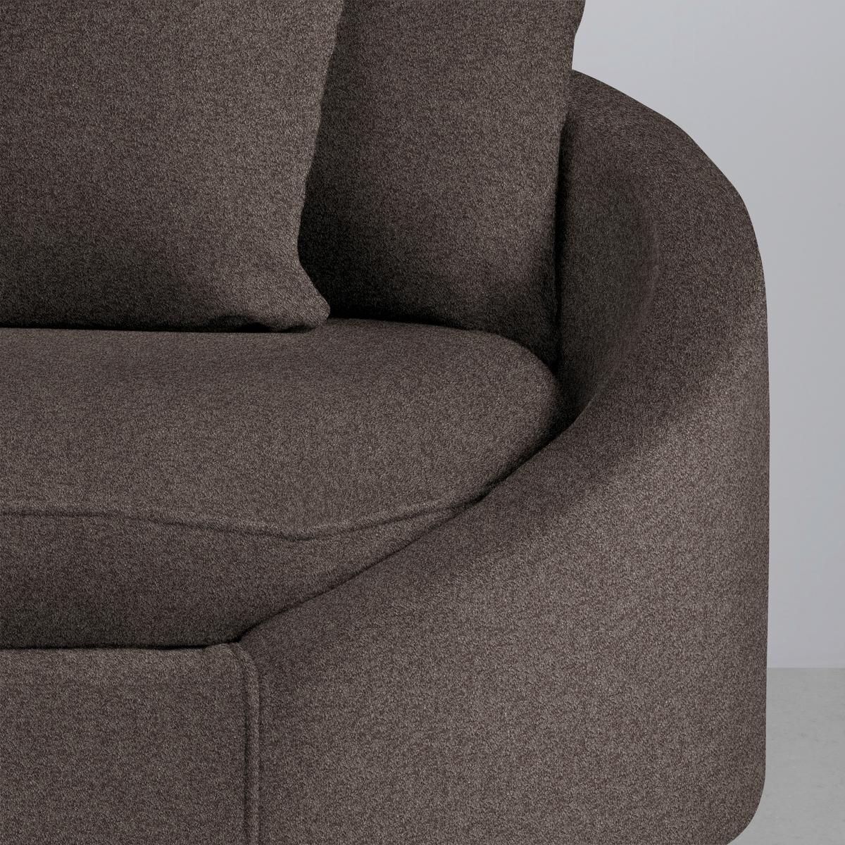 Rohová sedačka AXEL, ľavá, mokka ženilka - čierna/mokka, Modern, kov/textil (250/87/291cm) - Mömax